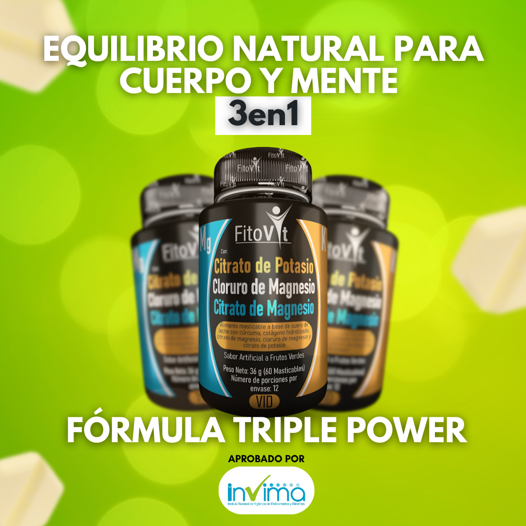 CITRATO DE POTASIO + CITRATO DE MAGNESIO + CLORURO DE MAGNESIO | 360mg POR PASTILLA MASTICABLE | 60 PASTILLAS | ALTA ABSORCIÓN