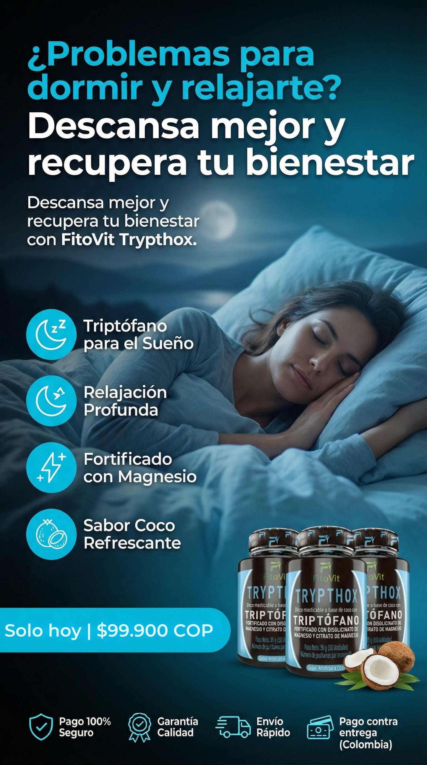 FITOVIT® TRIPTÓFANO CON CITRATO Y BISGLICINATO DE MAGNESIO | CON INVIMA