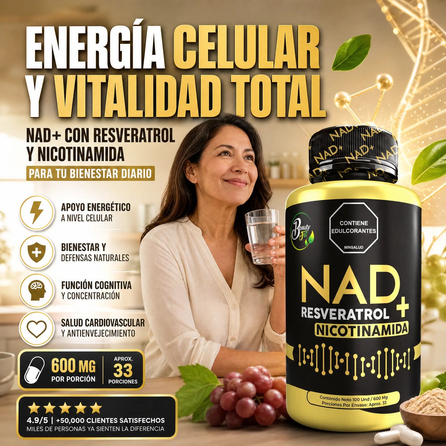 BLiiZEN® NAD + RESVERATROL PREMIUM | CON INVIMA